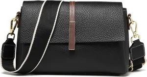 Leather Crossbody Bags for Women Large Capacity Women's Bags Multi-Compartment Shoulder Bag With 2 Shoulder Straps