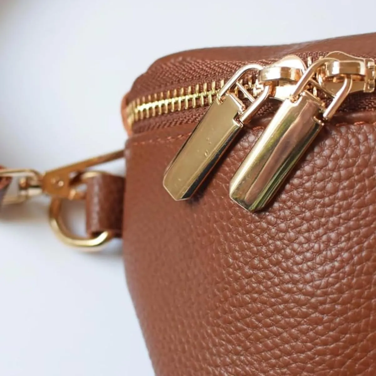 Leather Fanny Pack Crossbody Bags for Women Trendy Sling Bag for Women Small Crossbody Bags for Women Vacation Essentials Handbags Crossbody Purse Belt Bag (Nutmeg Personalized)