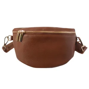 Leather Fanny Pack Crossbody Bags for Women Trendy Sling Bag for Women Small Crossbody Bags for Women Vacation Essentials Handbags Crossbody Purse Belt Bag (Nutmeg Personalized)