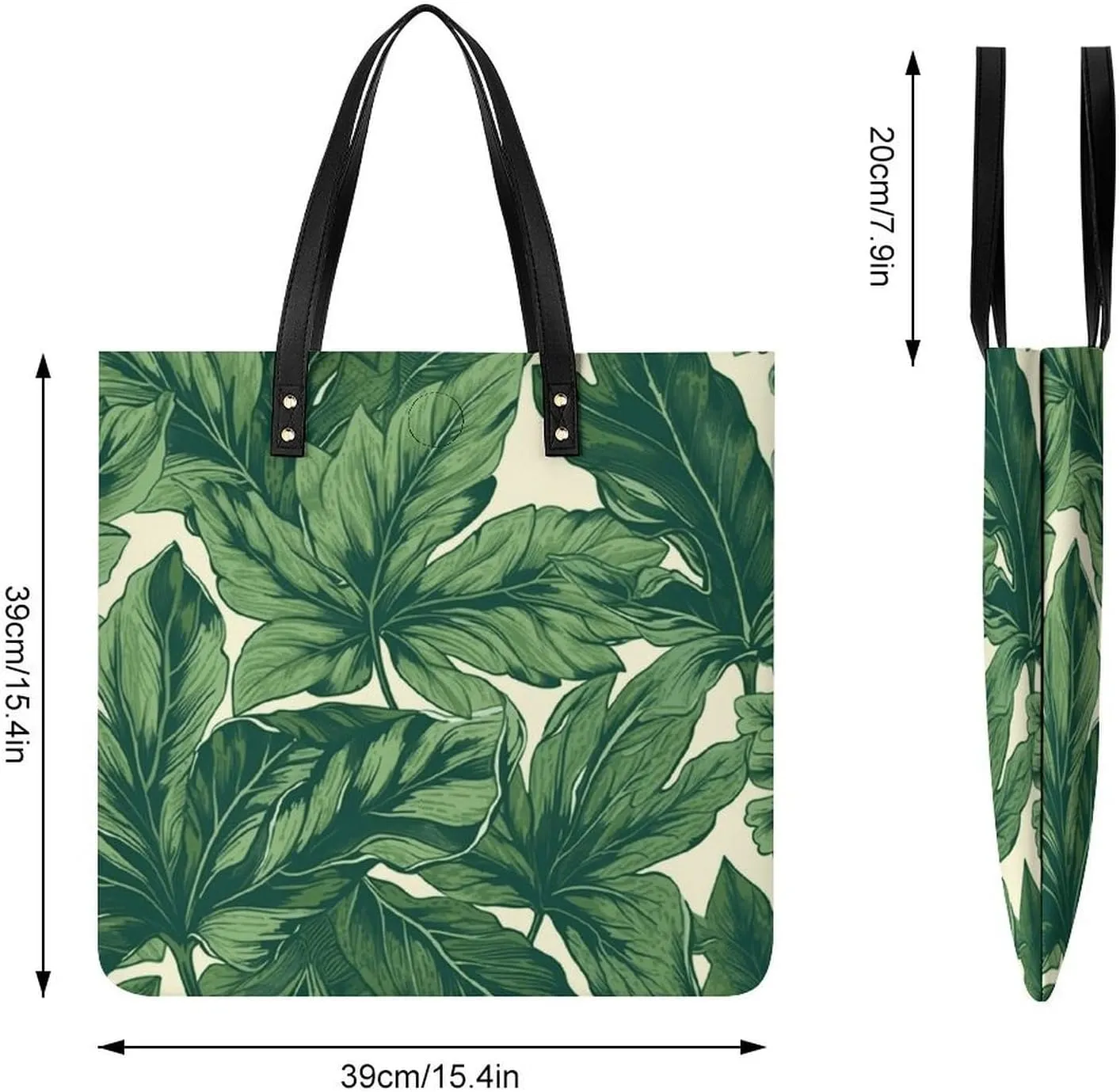 Leather Handbag for Women Tote Bag with Magnetic Buckle Bass Fishing Wave Crossbody Bag Shoulder Bags