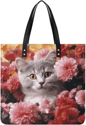 Leather Handbag for Women Tote Bag with Magnetic Buckle Egyptian Pyramids Crossbody Bag Shoulder Bags