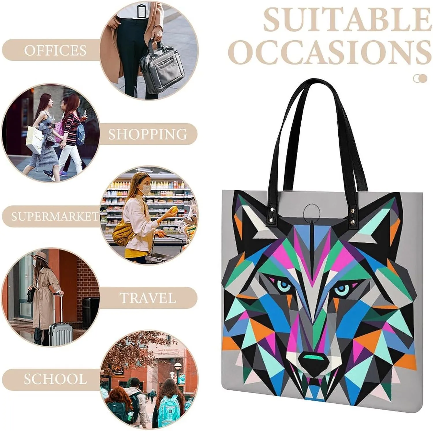 Leather Handbag for Women Tote Bag with Magnetic Buckle Lavender And Butterflies Crossbody Bag Shoulder Bags