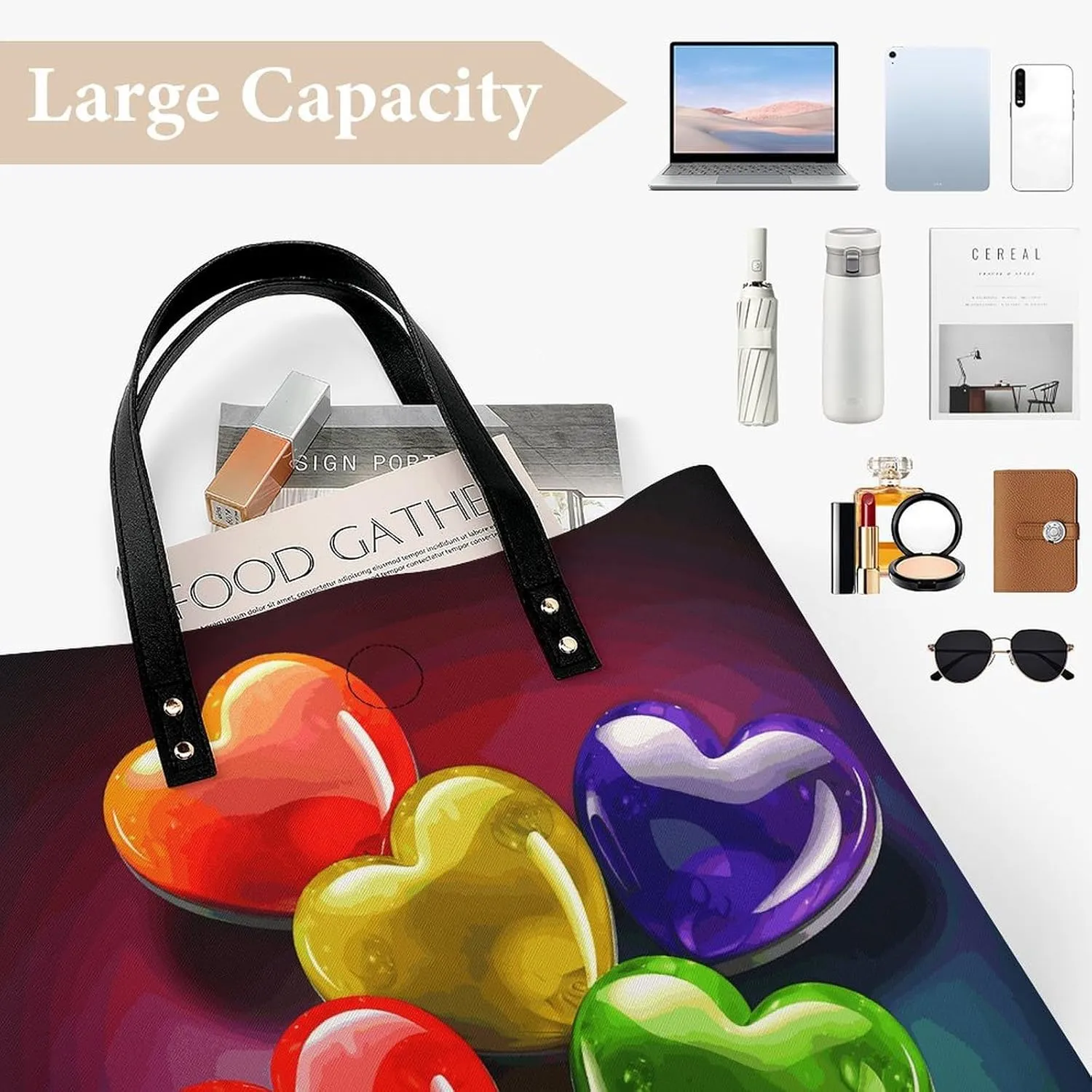Leather Handbag for Women Tote Bag with Magnetic Buckle Pixel Shaped Heart Crossbody Bag Shoulder Bag