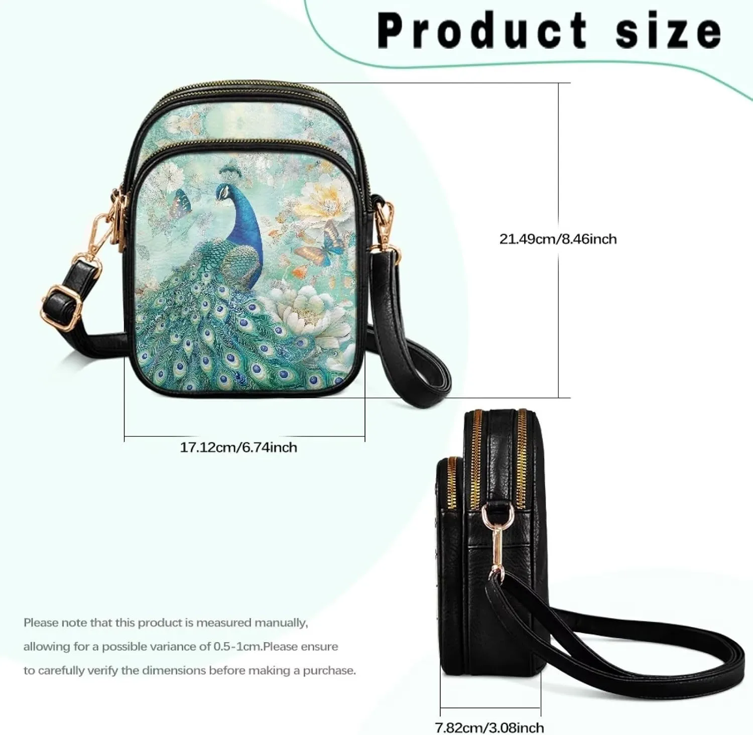 Leather Purse for Women, Leather Shoulder Crossbody Bags Sling Purses Fashion Side Belt Wallet Ladies Sling Bags
