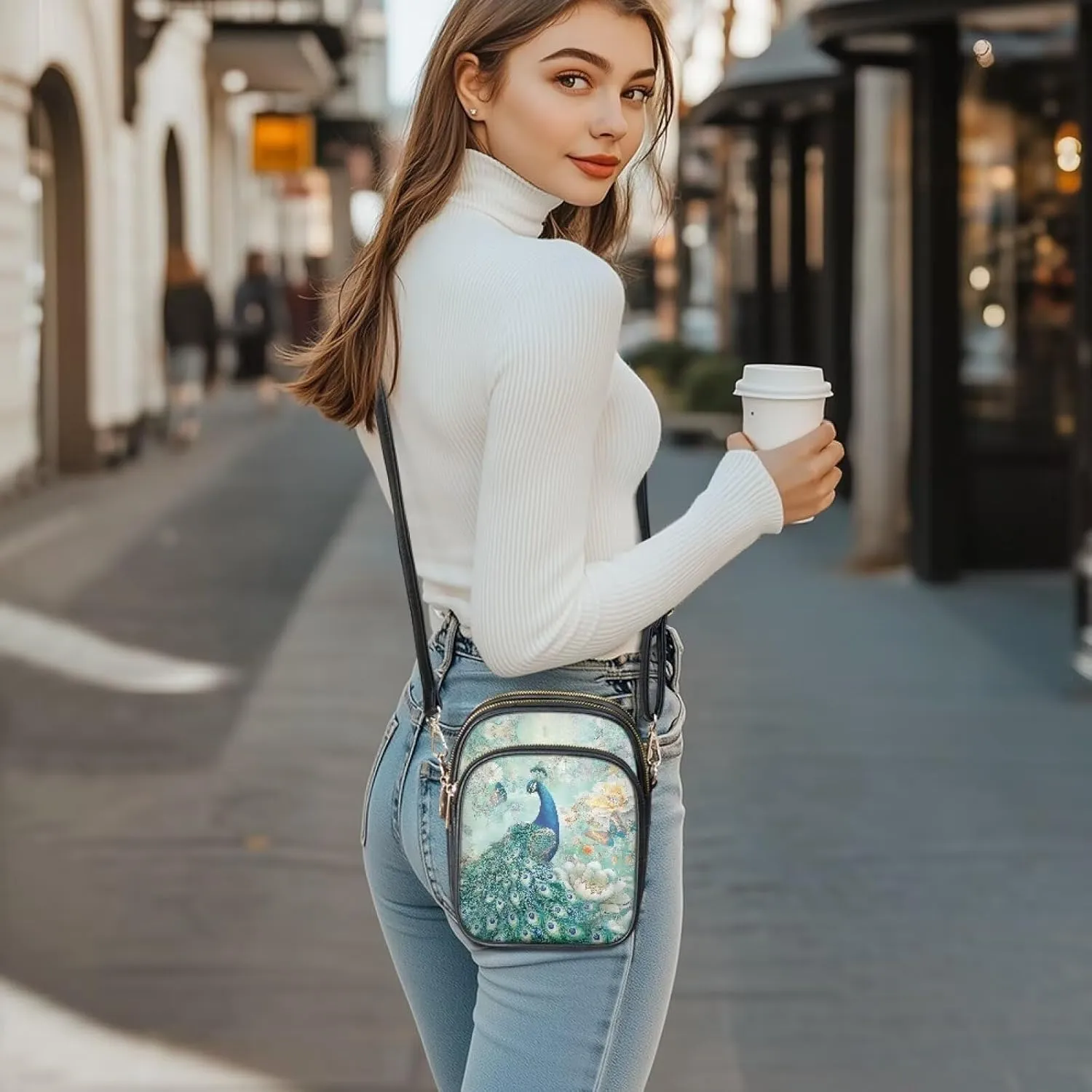 Leather Purse for Women, Leather Shoulder Crossbody Bags Sling Purses Fashion Side Belt Wallet Ladies Sling Bags