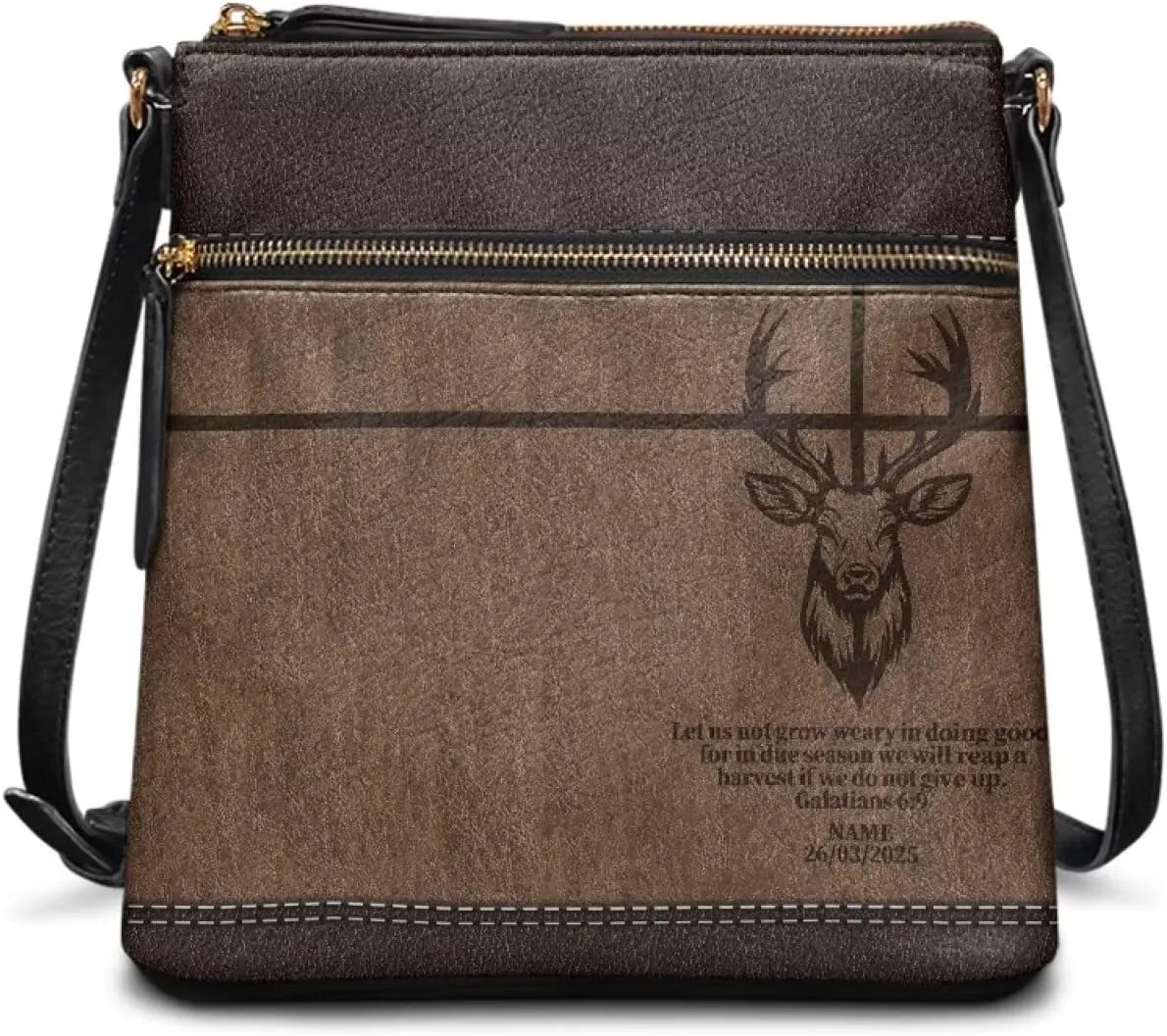 Leather Purses for Women, Leather Hobo Bags for Women Travel Sling Purse Triple Zippered Pockets Shoulder Bag