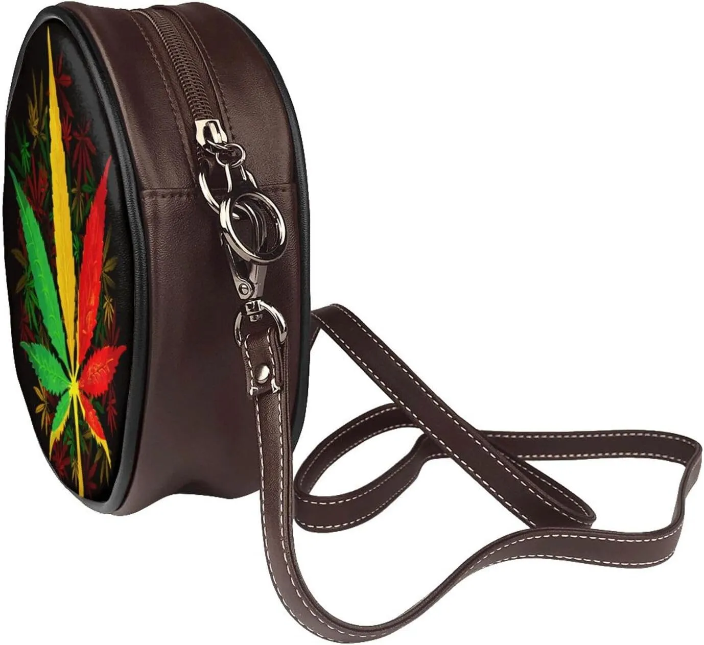 Leather Round Crossbody Bags For Women, Sling Bag Casual Crossbody Purse