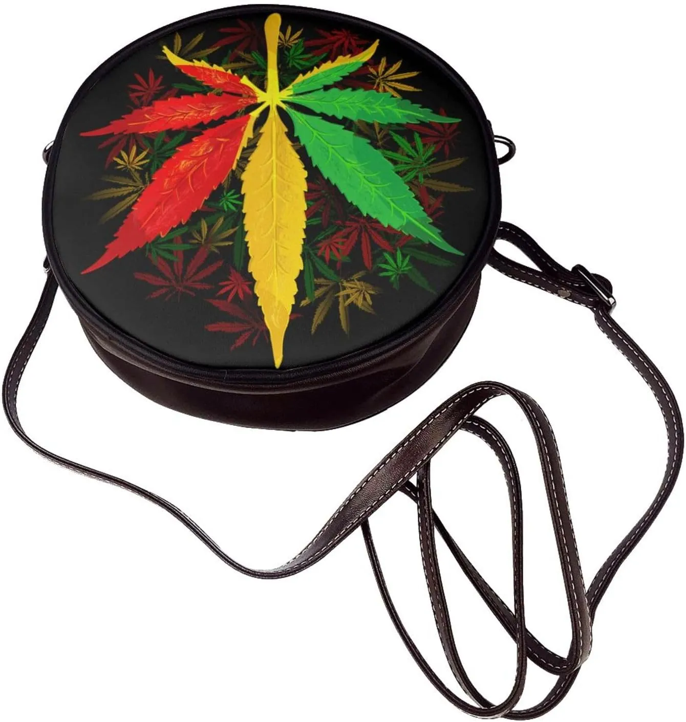 Leather Round Crossbody Bags For Women, Sling Bag Casual Crossbody Purse