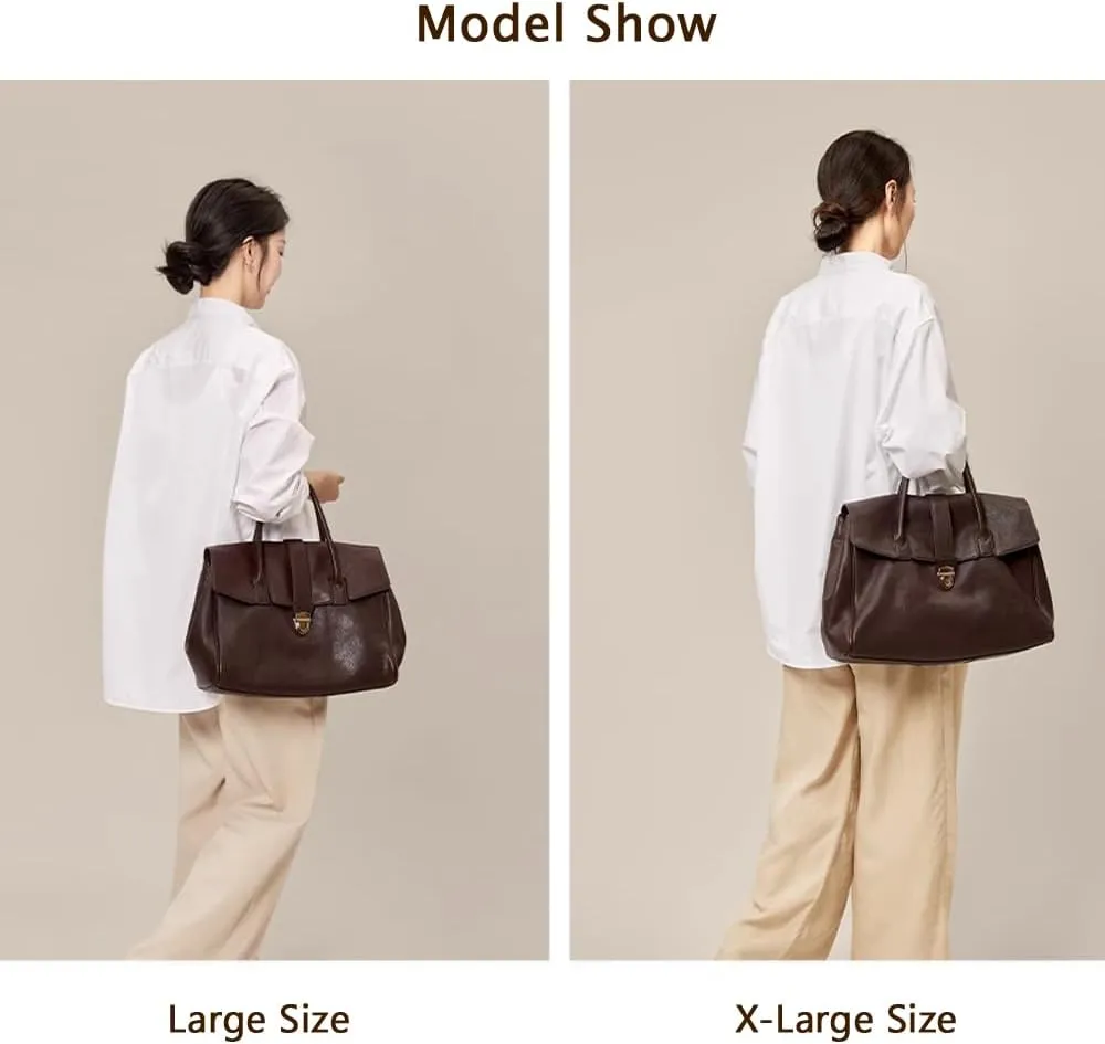 Leather Tote Bag For Women Large Genuine Leather Purses Soft Leather Top-Handle Handbags Trendy Tote Bag For Women Work