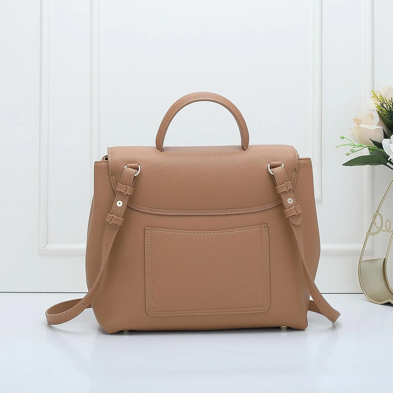 Leather Tote Bag for Women Leather Bag French Style Purses Crossbody Bag Trendy Handbag Work Bag 2024