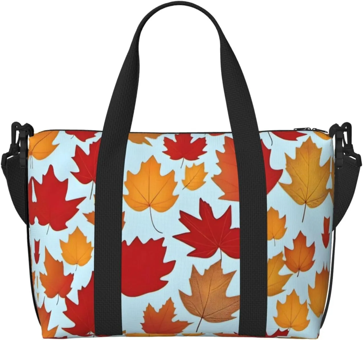 Leaves Autumn Fall Travel Duffel Bag Tote Carry On Luggage Bag Water Resistant Weekender Overnight Bags For Foldable