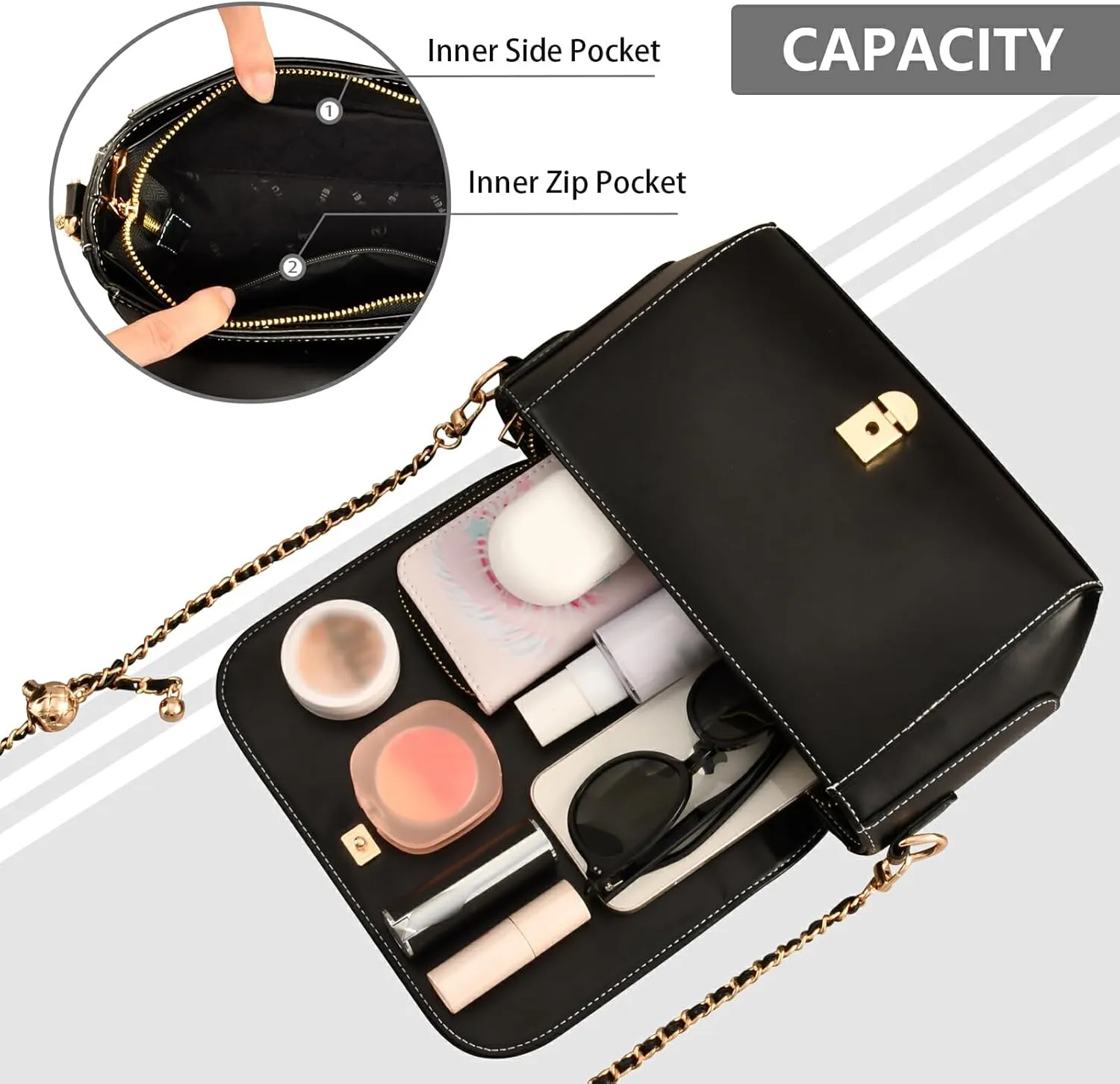 Lemon Slices and Leaves Pu Leather Shoulder Bag for Women, Leather Zipper Crossbody Purse, Leather Crossbody Bags