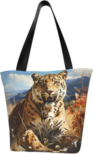 Leopard in search of prey Fashionable shoulder handbag, women's crossbody shoulder bag, suitable for weekend travel shopping shoulder bag