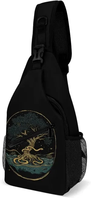 Life And Tree With Snakes Casual Sling Bag Backpack Travel Shoulder Chest Crossbody Bags Adjustable Daypack Unisex