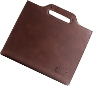 LIFKOME Men's Retro Briefcase Vintage Messenger Tote Bag Large Size Computer Storage Pu Leather Bag