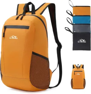 Lightweight Hiking Backpack Small,Waterproof Hiking Daypack,Foldable Backpack for Travel,Ultralight Daypack(Nylon, Yellow)