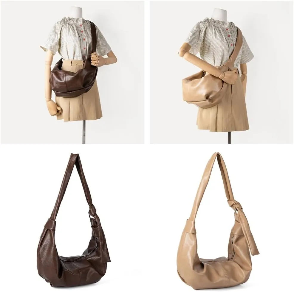 Lightweight PU Leather Shoulder Bag Crossbody Purse with Adjustable Strap Satchel Purses For Traveler And Students