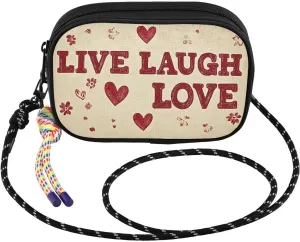 Live Laugh Love Small Crossbody Bags for Women Cell Phone Purses Shoulder Bag Handbag with Adjustable Strap
