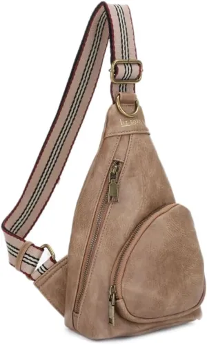 Liz Soto Lori Sling Bag for Women - Chest Bag for Women, Vegan Leather Travel Sling Bag, Small Sling Backpack Purse
