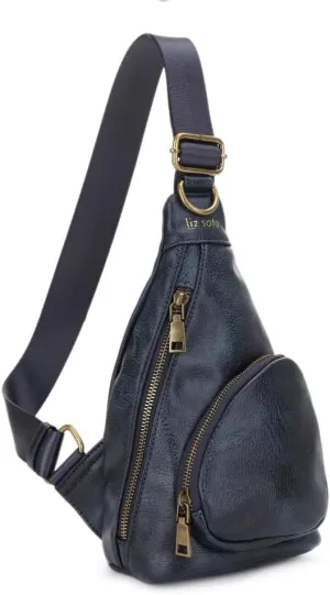 Liz Soto Lori Sling Bag for Women - Chest Bag for Women, Vegan Leather Travel Sling Bag, Small Sling Backpack Purse