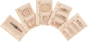 Lolalet Travel Jewelry Pouch, Clear Zipper Velvet Pocket Organizer Storage Bag for Rings Earrings Bracelet Necklace -5 Pcs