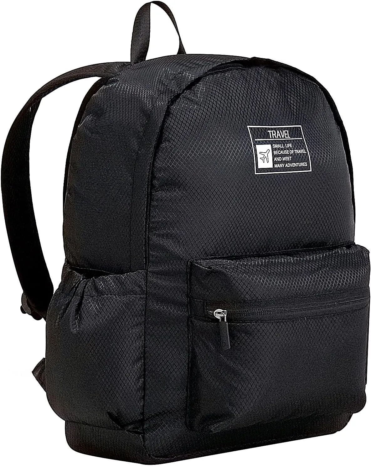Long Keeper 15L Packable Lightweight Backpack for Women Men Water Resistant Foldable Hiking Travel Camping Daypack (Black)