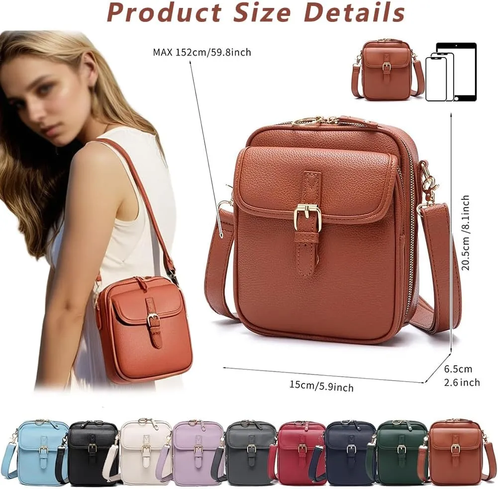 LONGLUAN Collaborate Crossbody Leather Bag, Collaboraten1 Crossbody Leather Bag, Vegan Corium Crossbody with Card Slots
