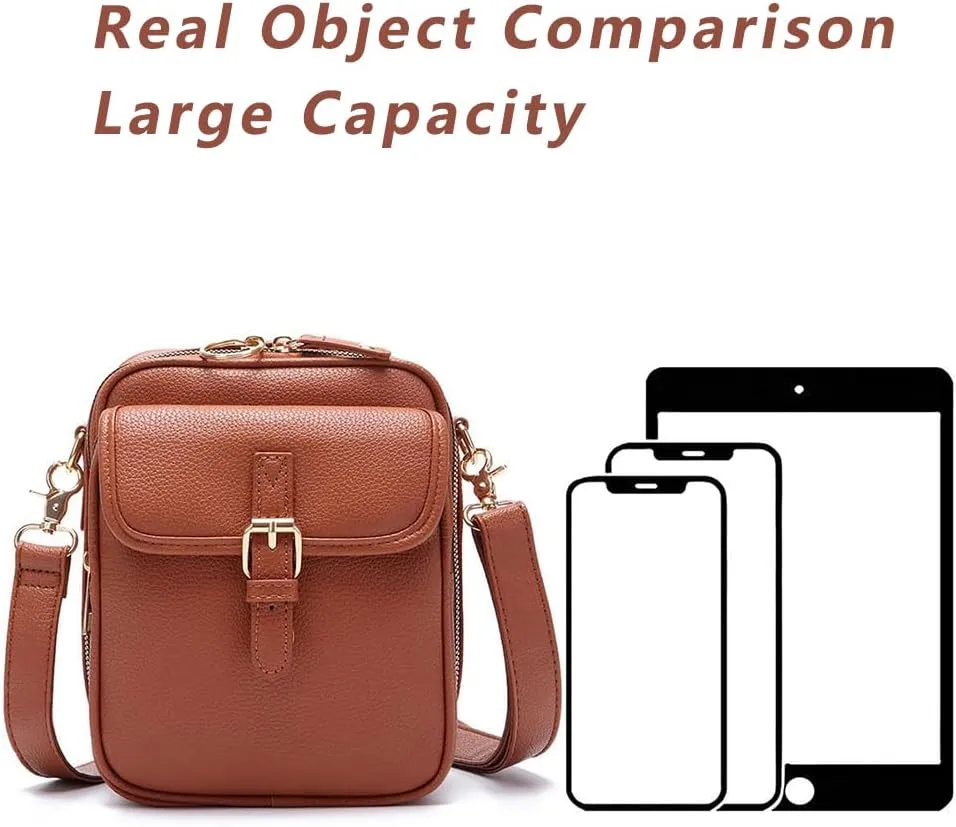 LONGLUAN Collaborate Crossbody Leather Bag, Collaboraten1 Crossbody Leather Bag, Vegan Corium Crossbody with Card Slots