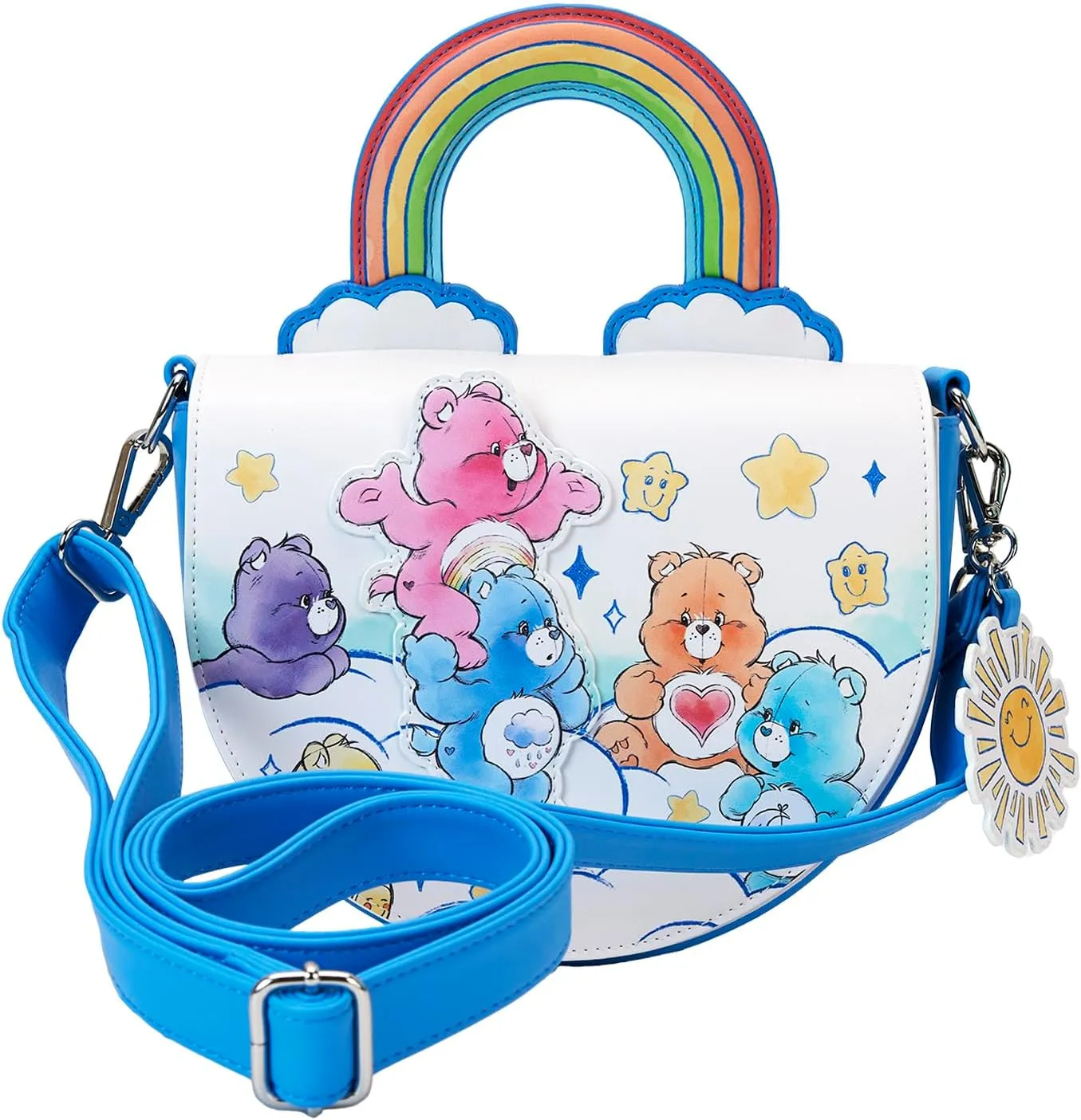 Loungefly Care Bears Rainbow Handle Crossbody Bag Care Bears Bags & Backpacks
