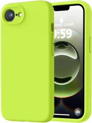 LOVE 3000 Designed for iPhone 16e Case, Premium Silicone with [Soft Anti-Scratch Microfiber Lining] Shockproof Protective Phone Case for Men Women Girls 6.1", Fluorescent Green