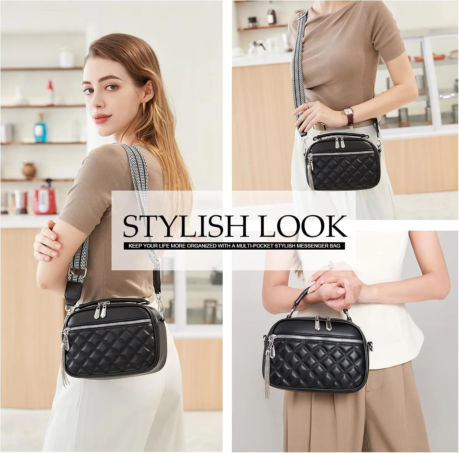 Love Deliver Crossbody Bags for Women Vegan Leather Shoulder Handbag Trendy Crossbody Purses with Adjustable Wide Strap