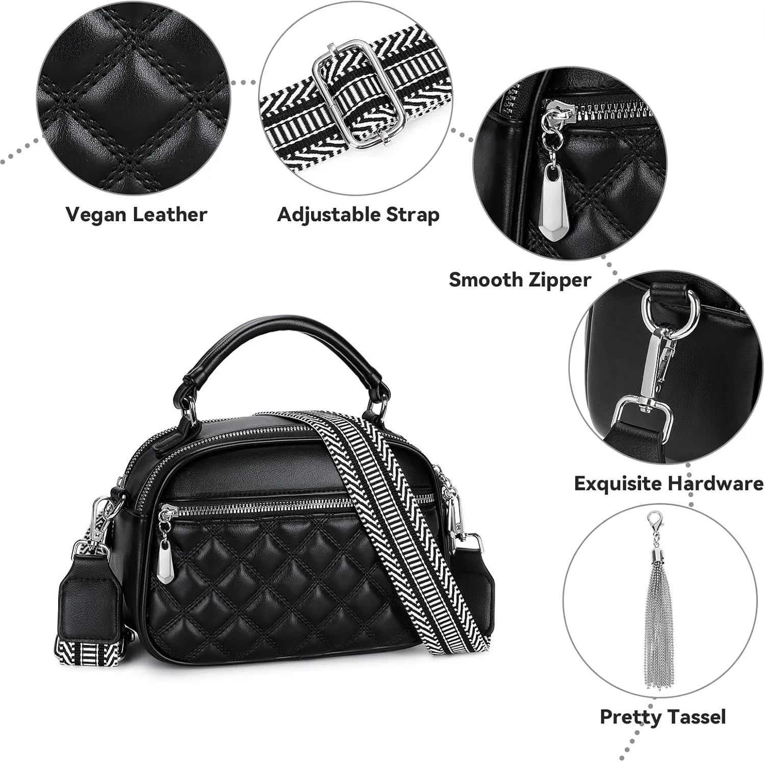 Love Deliver Crossbody Bags for Women Vegan Leather Shoulder Handbag Trendy Crossbody Purses with Adjustable Wide Strap
