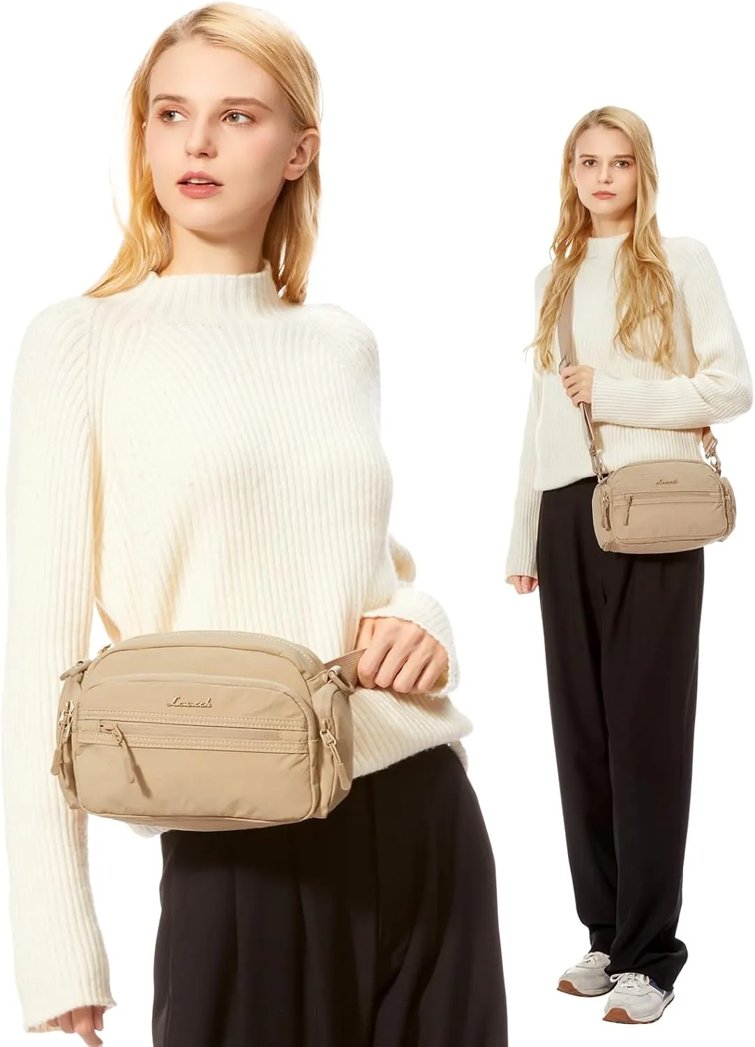 LOVEVOOK Crossbody Bag for Women, Multi-Pockets Purse, Nylon Shoulder Handbags, Water-Resistant & Lightweight