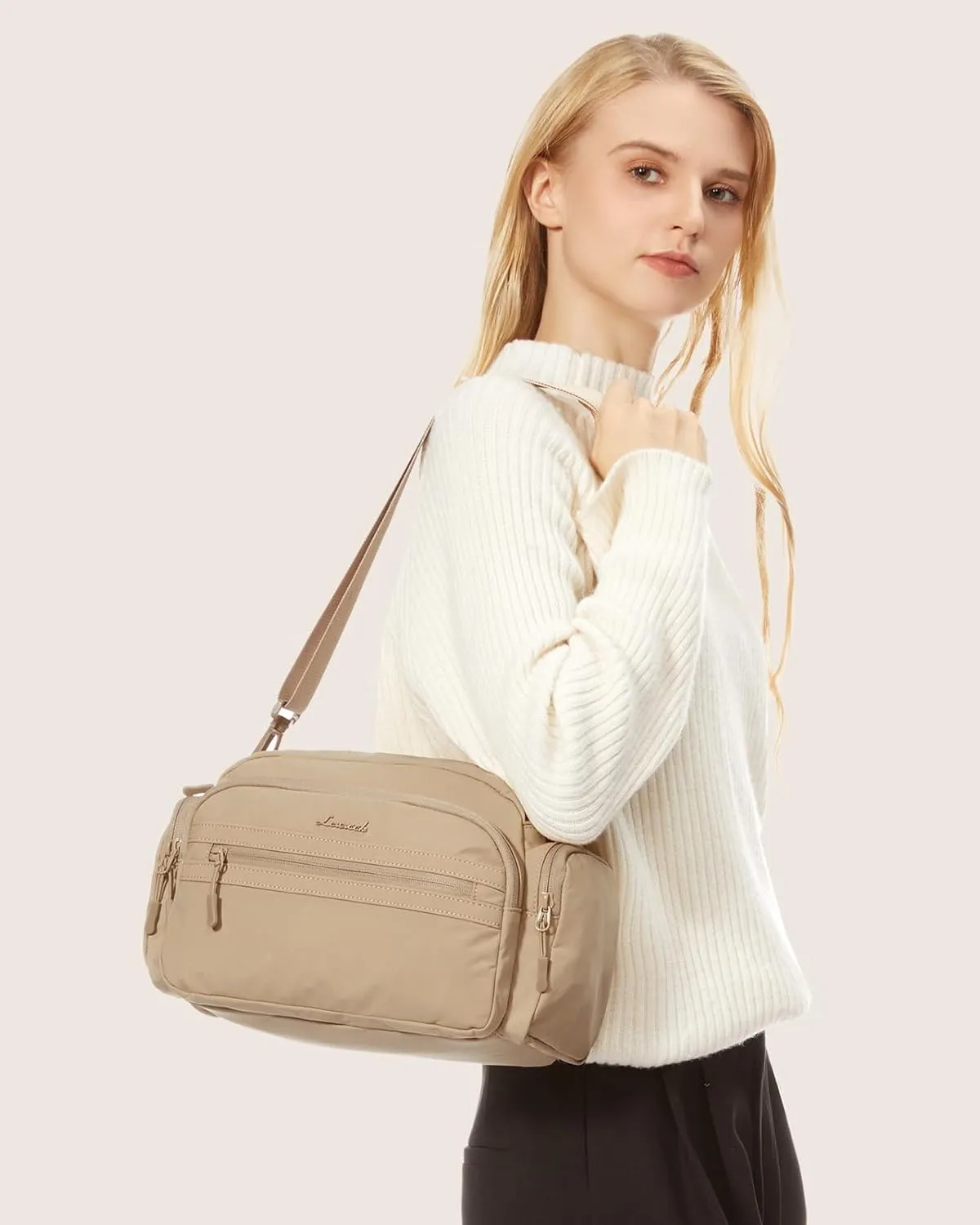 LOVEVOOK Crossbody Bag for Women, Multi-Pockets Purse, Nylon Shoulder Handbags, Water-Resistant & Lightweight