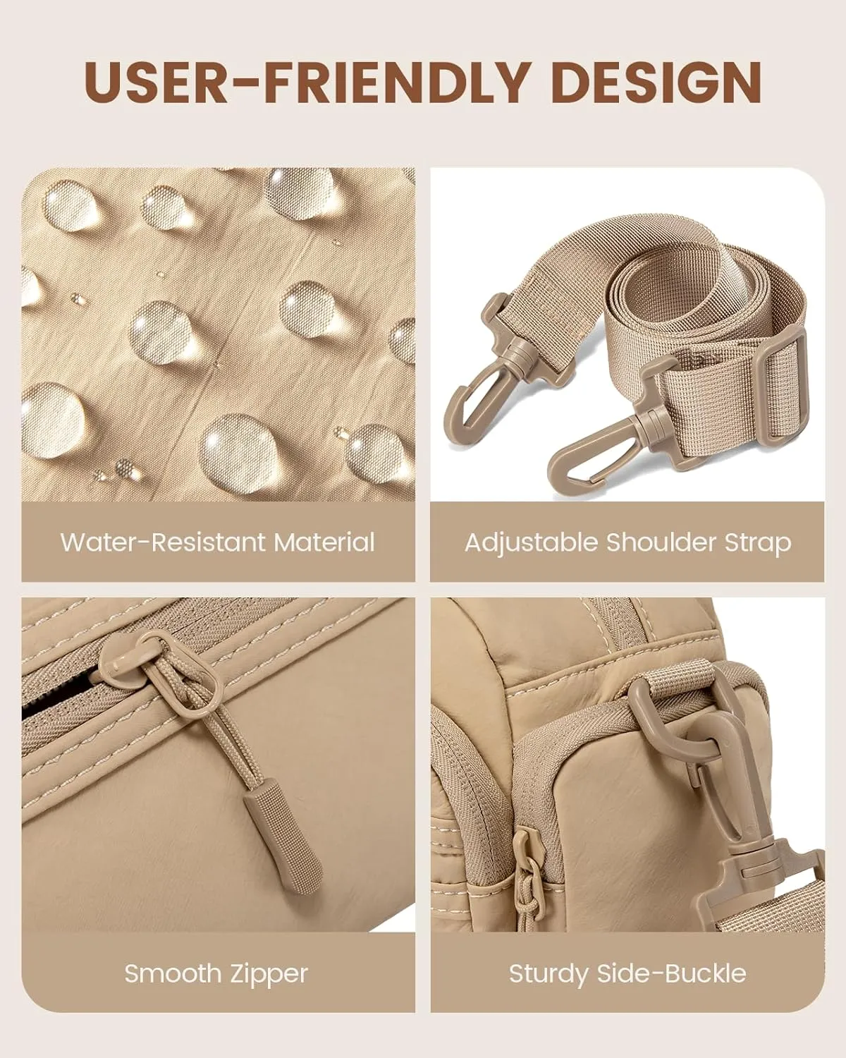 LOVEVOOK Crossbody Bag for Women, Multi-Pockets Purse, Nylon Shoulder Handbags, Water-Resistant & Lightweight