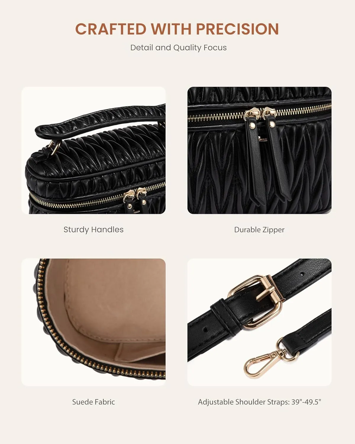 LOVEVOOK Crossbody Bags for Women, Quilted Crossbody Purses for Women, Small Shoulder Handbags for Daily, Work, Travel, Gifts