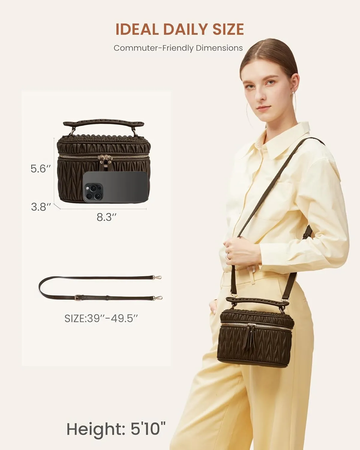 LOVEVOOK Crossbody Bags for Women, Quilted Crossbody Purses for Women, Small Shoulder Handbags for Daily, Work, Travel, Gifts