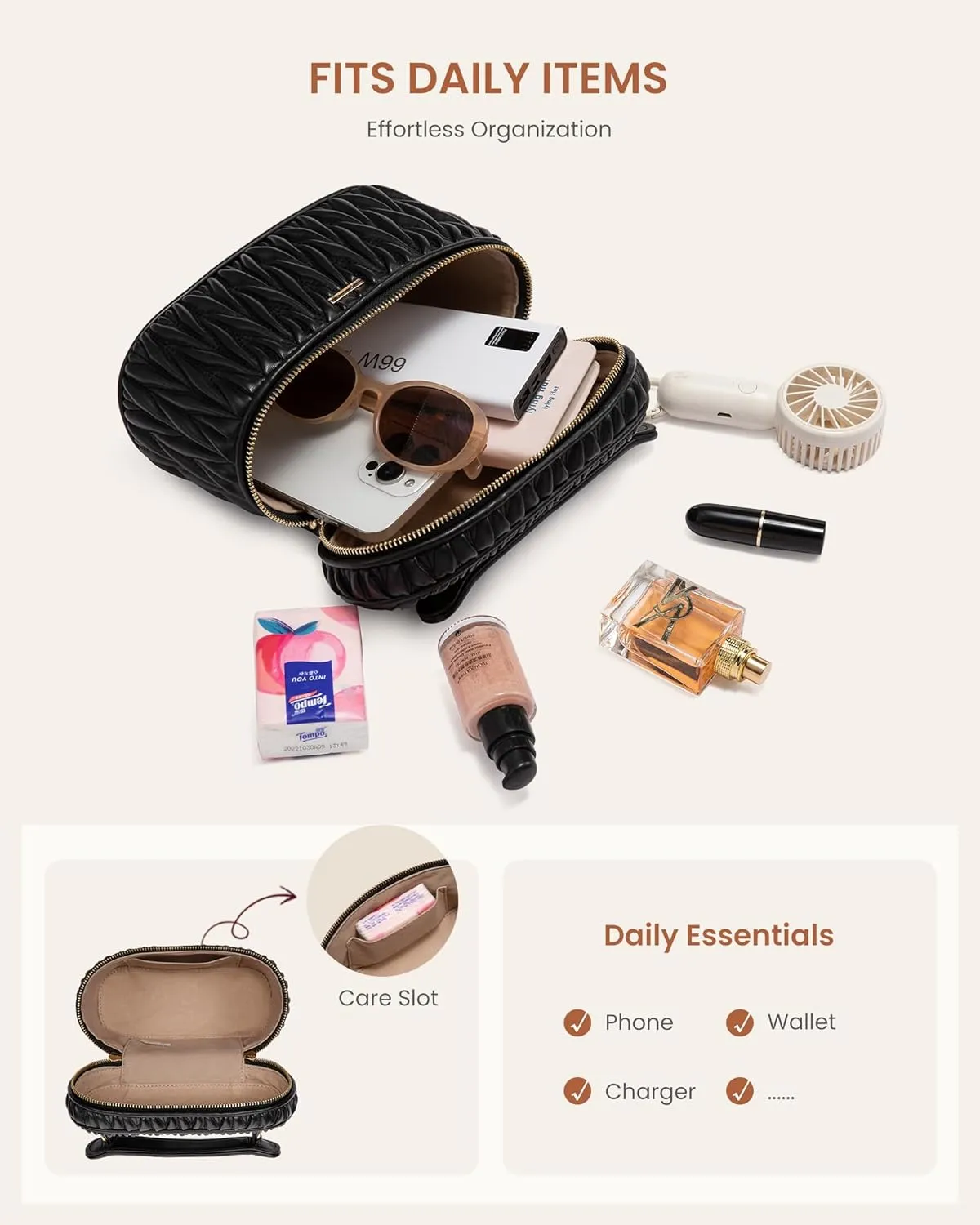 LOVEVOOK Crossbody Bags for Women, Quilted Crossbody Purses for Women, Small Shoulder Handbags for Daily, Work, Travel, Gifts