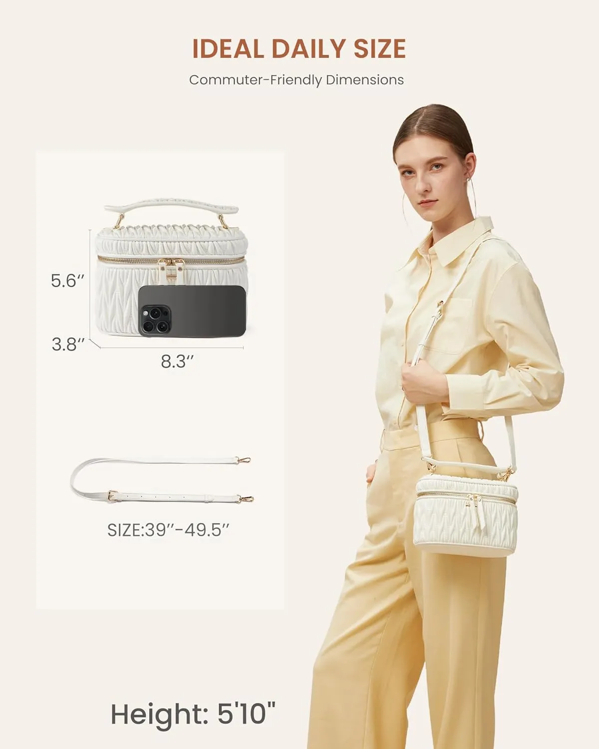 LOVEVOOK Crossbody Bags for Women, Quilted Crossbody Purses for Women, Small Shoulder Handbags for Daily, Work, Travel, Gifts