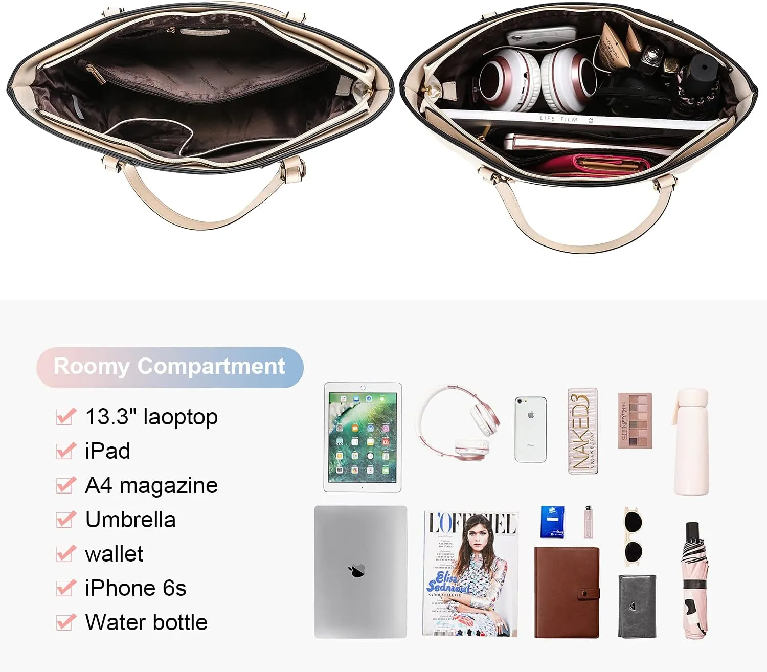 LOVEVOOK Purses for Women Fashion Handbags Tote Bag Shoulder Bags 3pcs