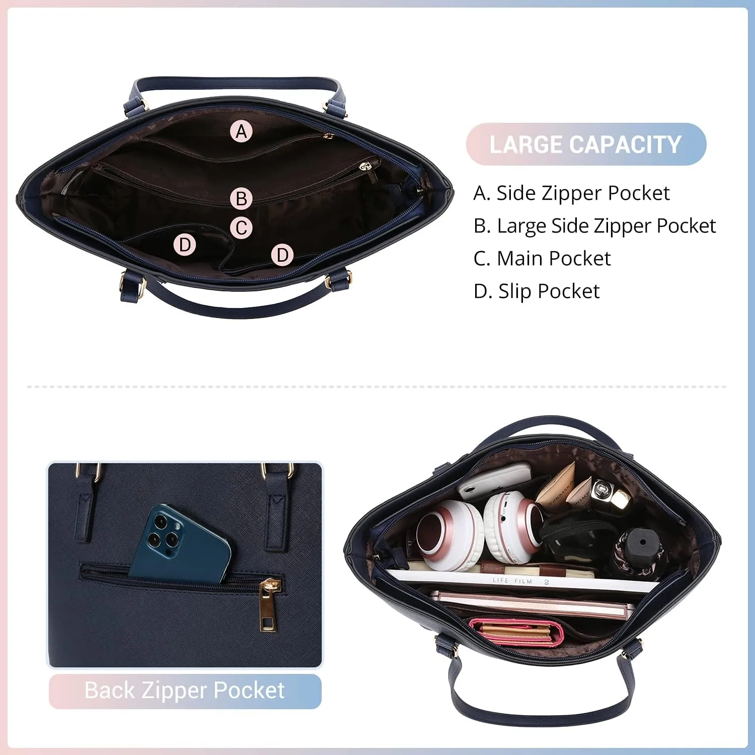 LOVEVOOK Purses for Women Fashion Handbags Tote Bag Shoulder Bags 3pcs