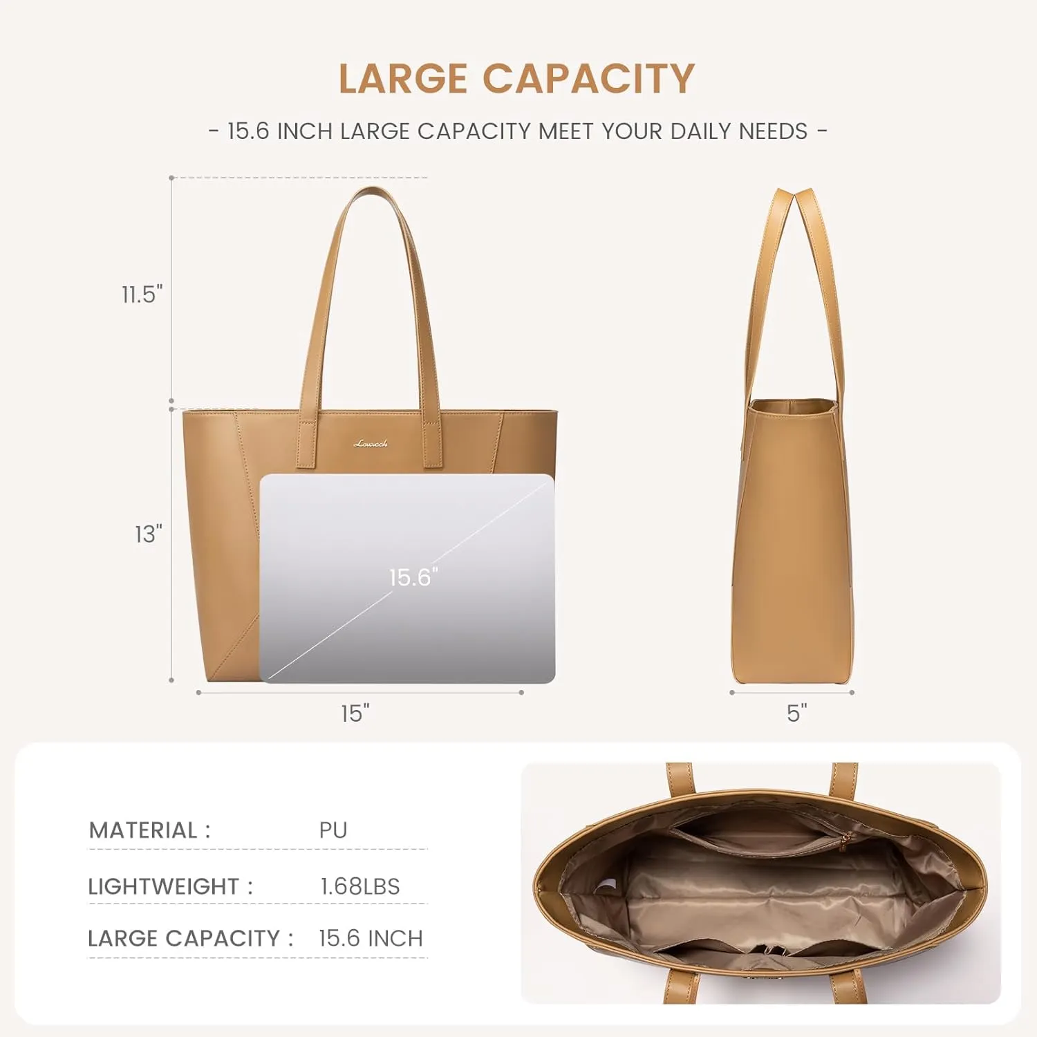 LOVEVOOK Vegan Leather Tote Bag for Women Top Handle Purses and Handbags Casual Work Tote Travel Shoulder Bag for Ladies