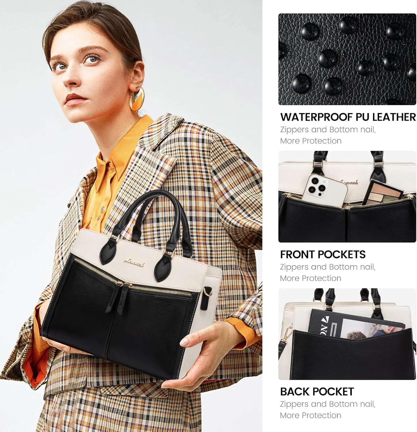 LOVEVOOK Womens Purses and Handbags, Pebbled Leather Black Purses for women Crossbody Handbags Satchel Bag