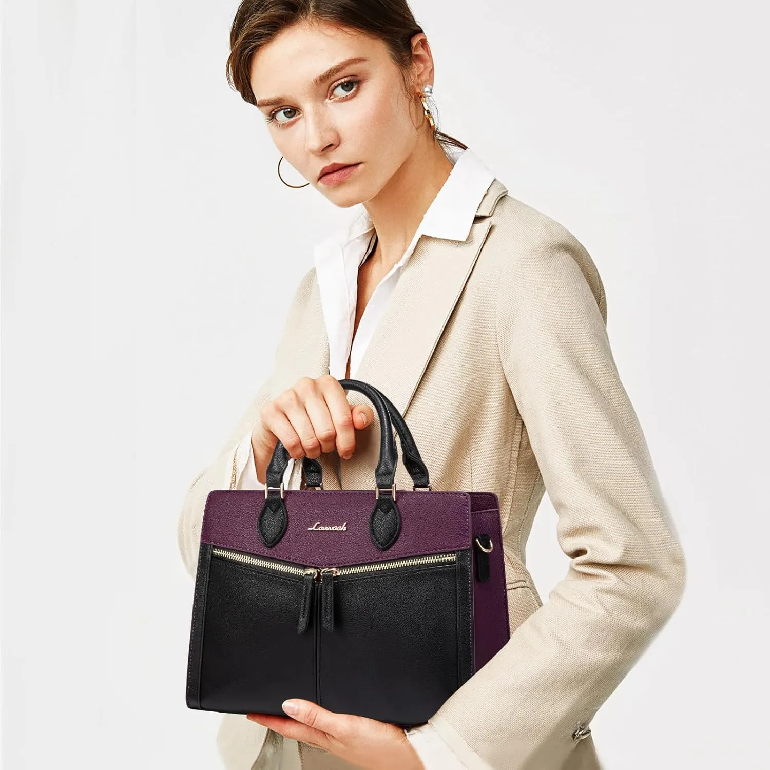 LOVEVOOK Womens Purses and Handbags, Pebbled Leather Black Purses for women Crossbody Handbags Satchel Bag