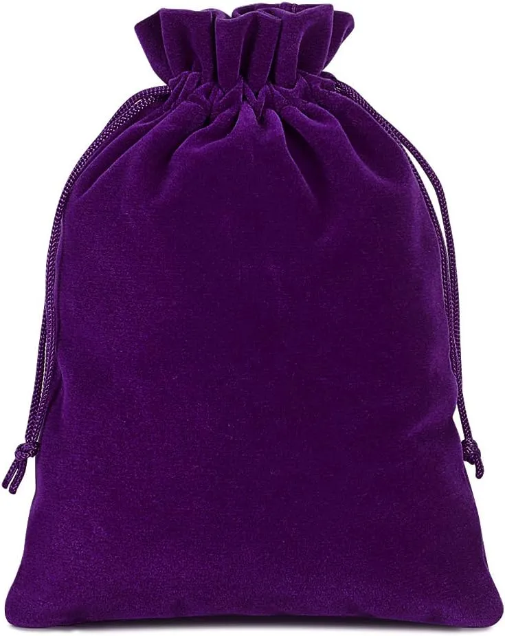 Lucky Monet 25/50/100PCS Velvet Drawstring Bags Jewelry Pouches for Christmas Birthday Party Wedding Favors Gift Candy Headphones Art and DIY Craft (100Pcs, Purple, 5” x 7”)