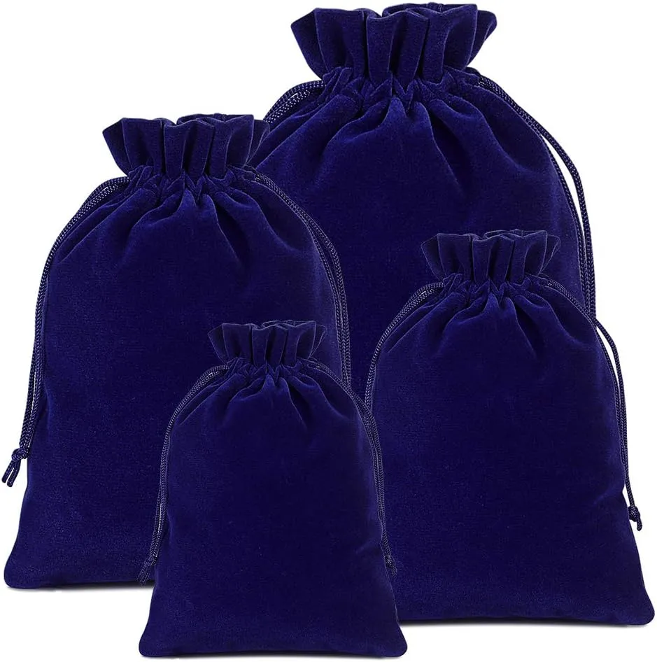 Lucky Monet 25/50/100PCS Velvet Drawstring Bags Jewelry Pouches for Christmas Birthday Party Wedding Favors Gift Candy Headphones Art and DIY Craft (100Pcs, Royal Blue, 2.8” x 3.5”)
