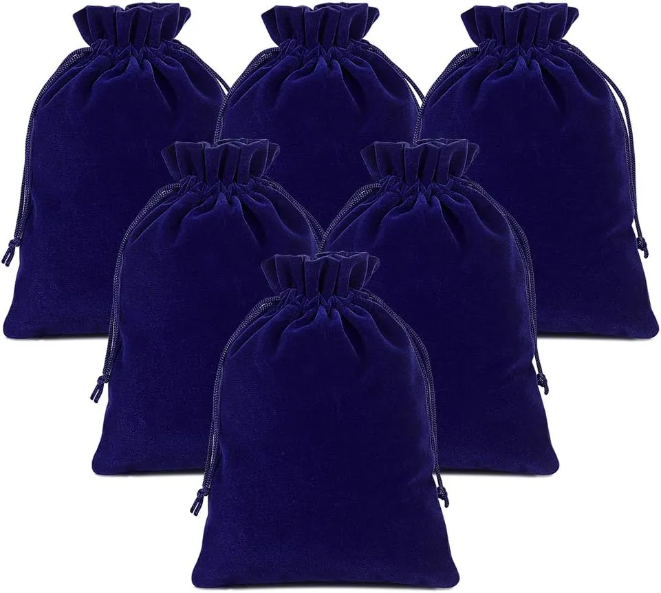 Lucky Monet 25/50/100PCS Velvet Drawstring Bags Jewelry Pouches for Christmas Birthday Party Wedding Favors Gift Candy Headphones Art and DIY Craft (100Pcs, Royal Blue, 2.8” x 3.5”)