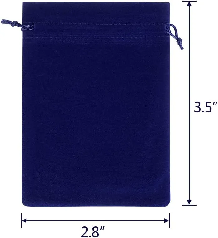 Lucky Monet 25/50/100PCS Velvet Drawstring Bags Jewelry Pouches for Christmas Birthday Party Wedding Favors Gift Candy Headphones Art and DIY Craft (100Pcs, Royal Blue, 2.8” x 3.5”)