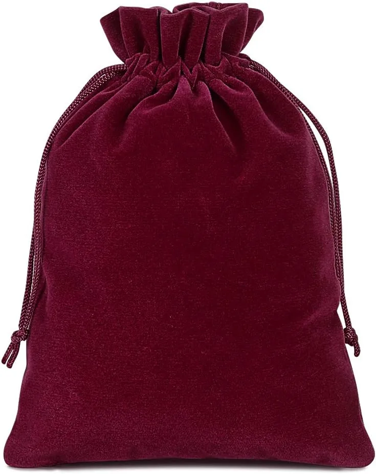 Lucky Monet 25/50/100PCS Velvet Drawstring Bags Jewelry Pouches for Christmas Birthday Party Wedding Favors Gift Candy Headphones Art and DIY Craft (100Pcs, Wine Red, 2.8” x 3.5”)