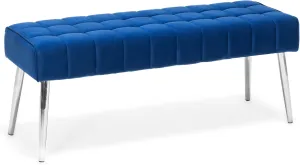 LUE BONA 44.5” End of Bed Bench, Linen Tufted Upholstered Bedroom Benches, Modern Ottoman Bench with Metal Legs Storage for Living Room, Entryway, Dining Room, 300LB, Royal Blue